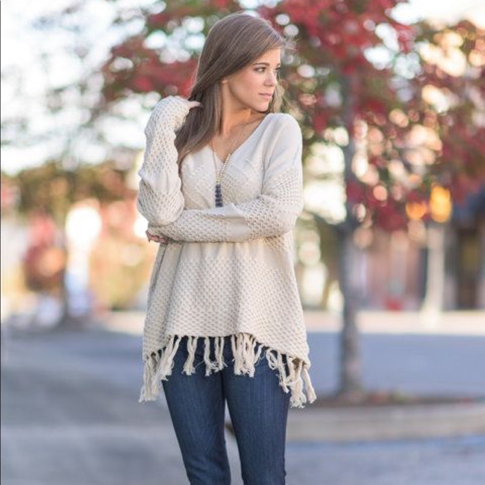 Tan “Easel” sweater/tunic